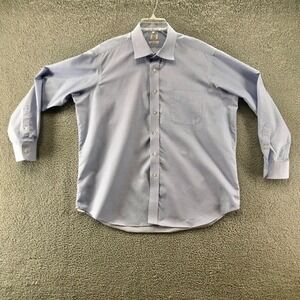 Ike Mens Long Sleeve Dress Shirt Blue/White Check Size 17 1/2 35